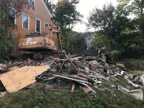 parking structure being demolished