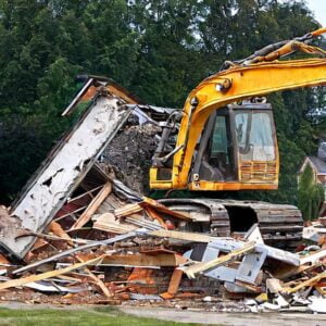 demolishing a house 