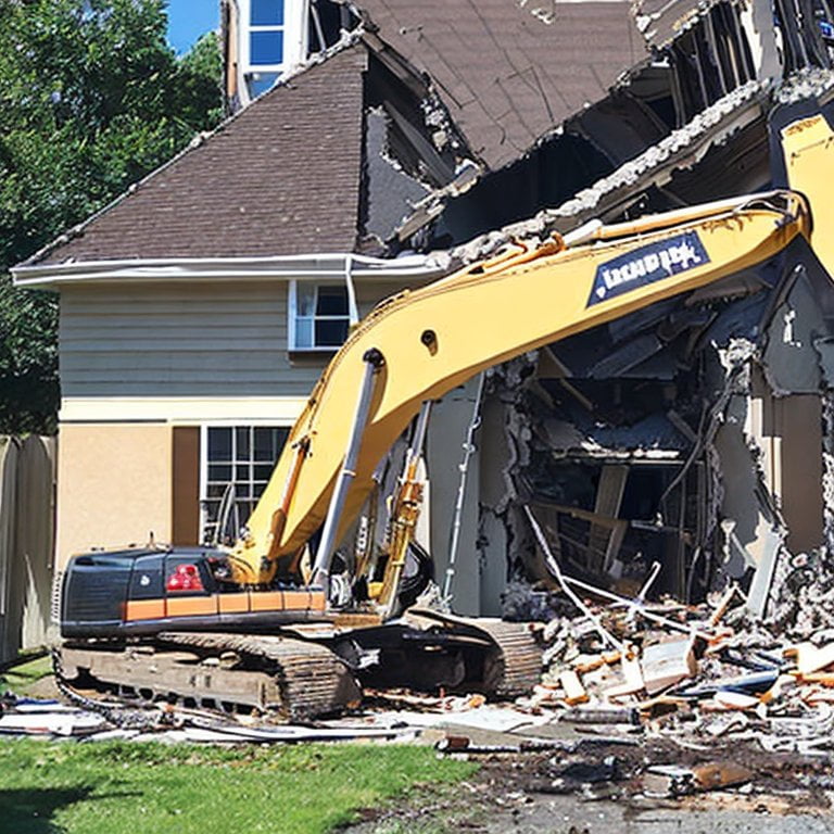 photo of exterior demolition being done on a home