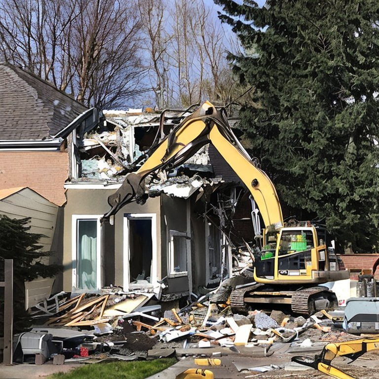 photo of external demolition in progress