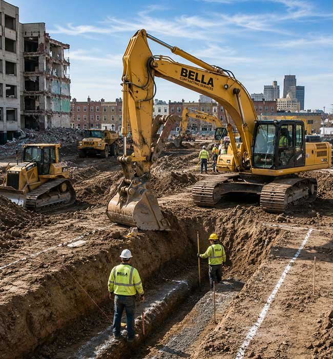 Site excavation and preparation services in New Jersey by Bella Contracting Services