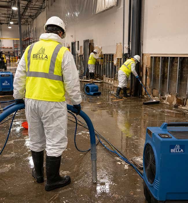 Commercial water damage restoration and controlled demolition services in New Jersey by Bella Contracting Services