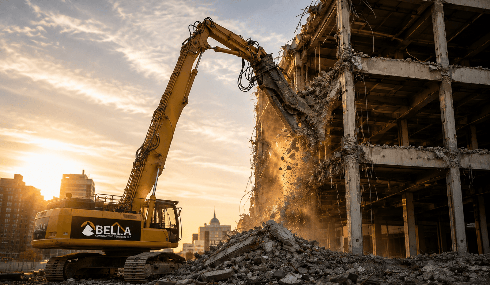 structural-demolition-hartford-county-excavator-pulverizer-bella