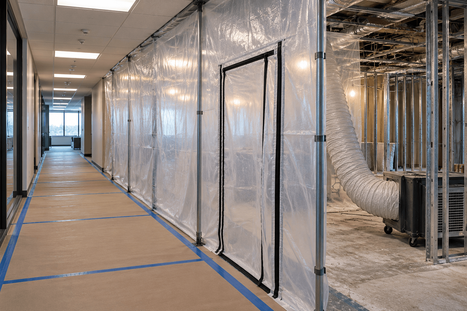 interior-demolition-occupied-building-dust-containment-bella