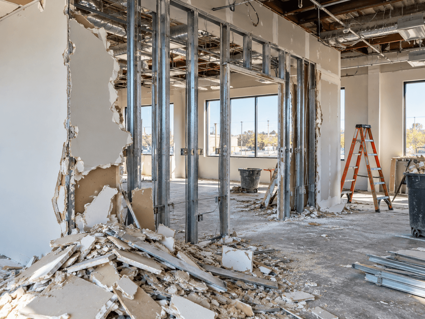Interior demolition of an office space