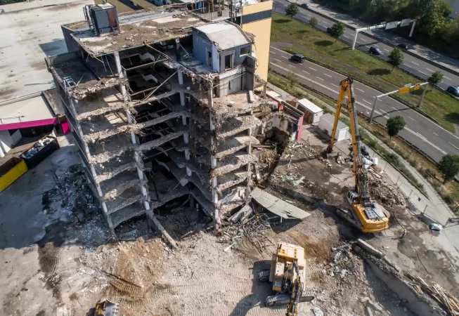 Aerial view of Industrial Demolition
